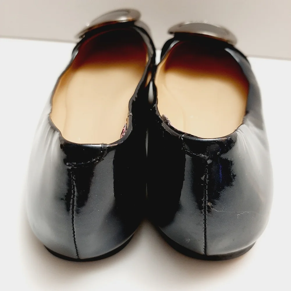 MICHAEL Michael Kors Pauline Patent Genuine Leather Ballet Flats Shoes Teal Sz 7 - Picture 10 of 16